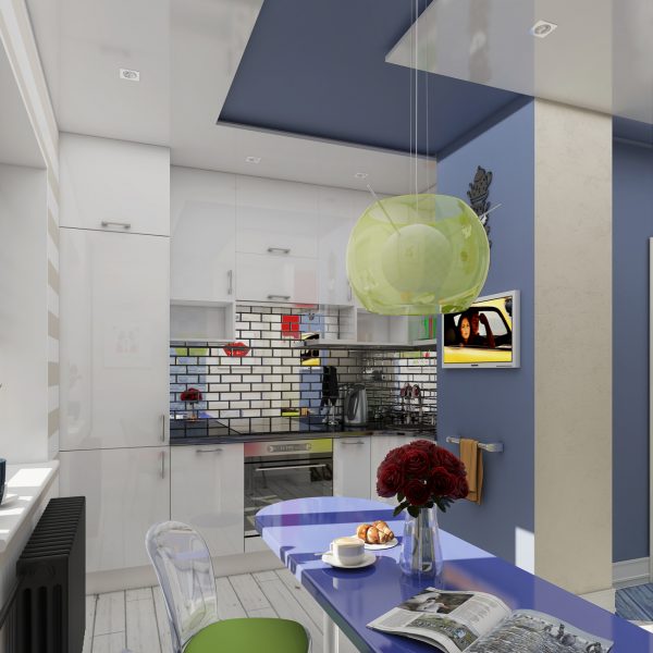 Интерьер кухни гостиной в стиле поп арт